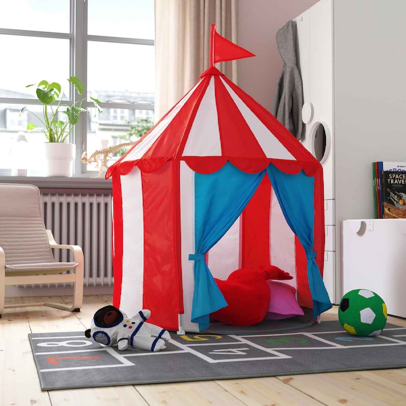 Gezellige kinderspeeltent – kasteelmodel in rood