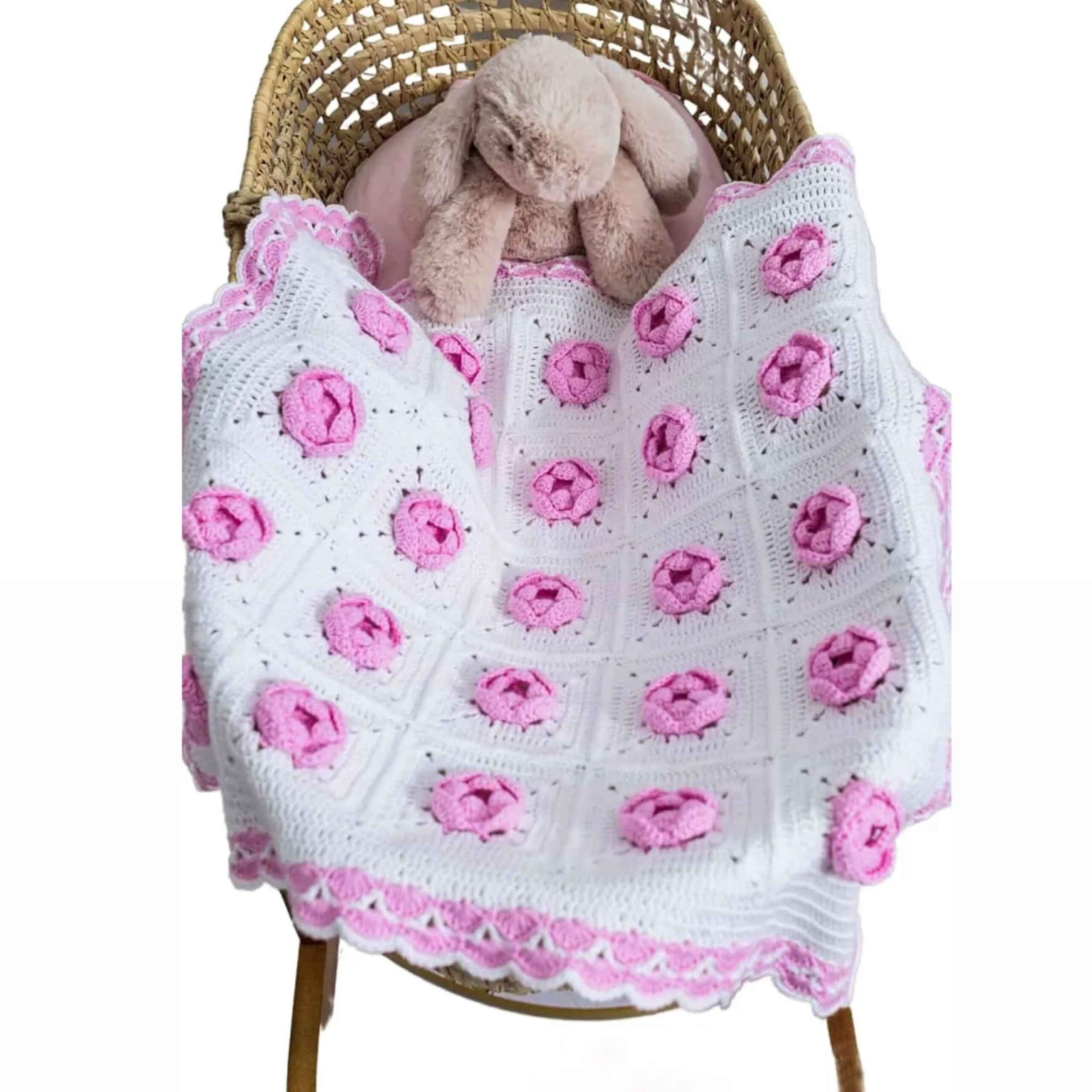 Handgeweven Gehaakt Babysprei – Rozebloem