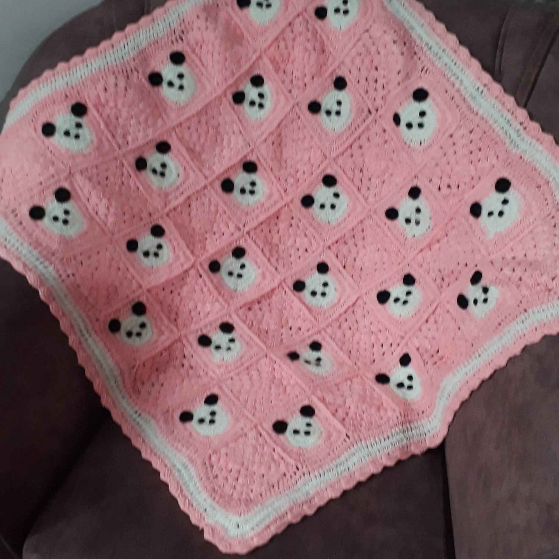 Handgeweven Gehaakt Babysprei – Panda