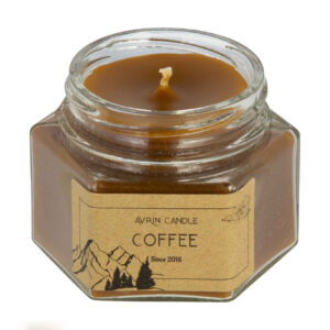 Kaarsenpot met koffie-design & koffiegeur