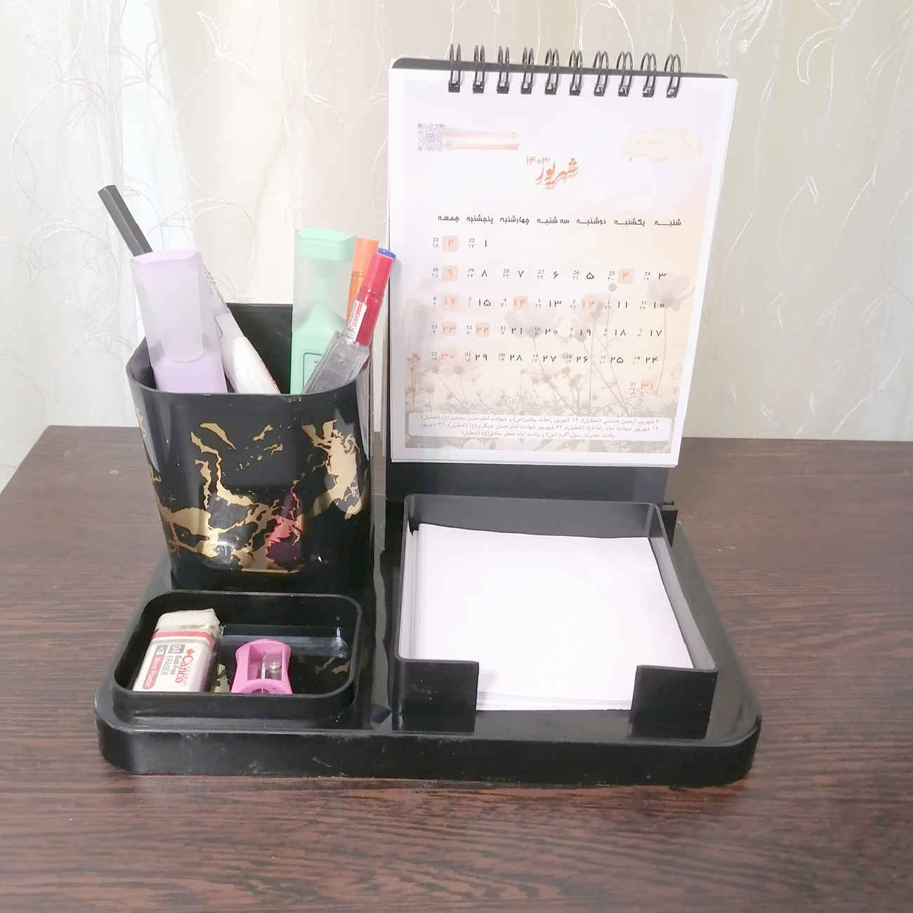 Bureau-organizer accessoire voor kantoor met marmerdesign