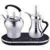 Elektrische Stalen Koffiepercolator – Dubbele Elektrische Ketelset برای قهوه و چای عربی