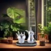 Elektrische Stalen Koffiepercolator – Dubbele Elektrische Ketelset برای قهوه و چای عربی