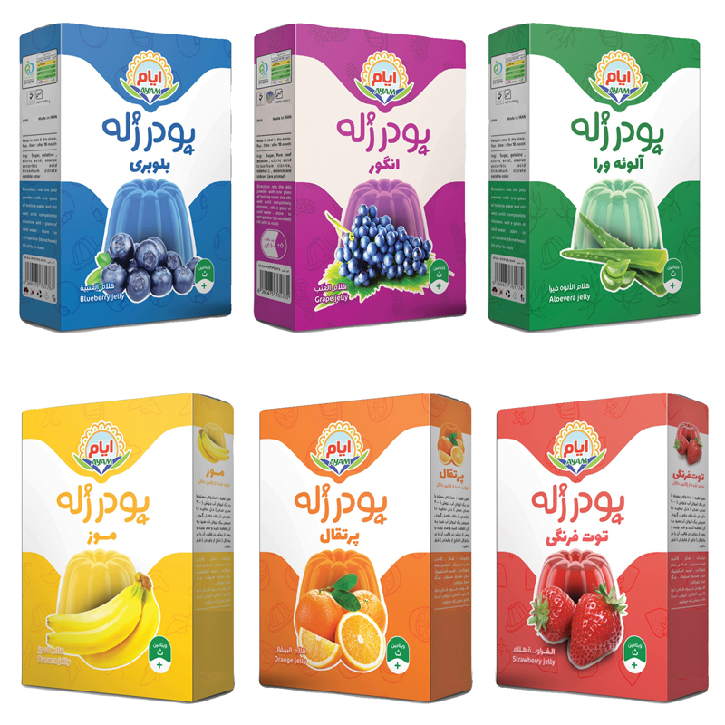 Halal Jellypoeder Pakket – Diverse Smaken – Badbadak-e Ayam (6 stuks)