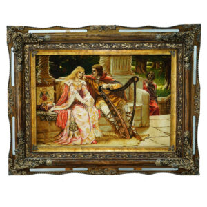 Handgeknoopt Perzisch Schilderachtig Tapijt uit Sardrud – Tristan en Isolde door Edmund Blair Leighton
