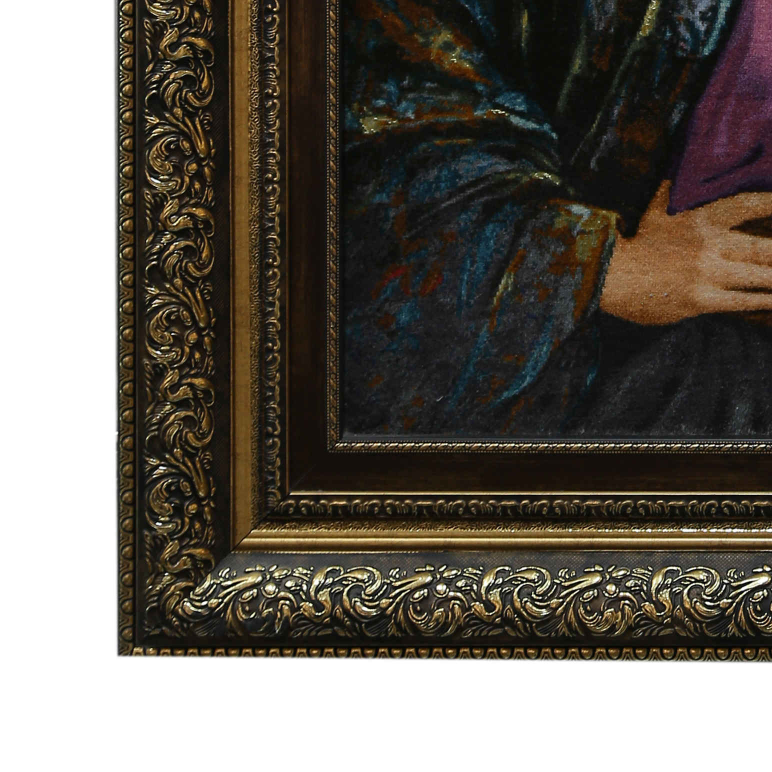 Handgeknoopt Perzisch picturaal tapijt in zijde – Koerdisch meisje