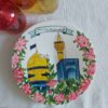 Handgemaakt Islamitisch Aardewerk Bord met Acrylverf – Wanddecoratie Geïnspireerd door de Heiligdom van Imam Reza