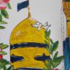Handgemaakt Islamitisch Aardewerk Bord met Acrylverf – Wanddecoratie Geïnspireerd door de Heiligdom van Imam Reza