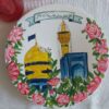 Handgemaakt Islamitisch Aardewerk Bord met Acrylverf – Wanddecoratie Geïnspireerd door de Heiligdom van Imam Reza