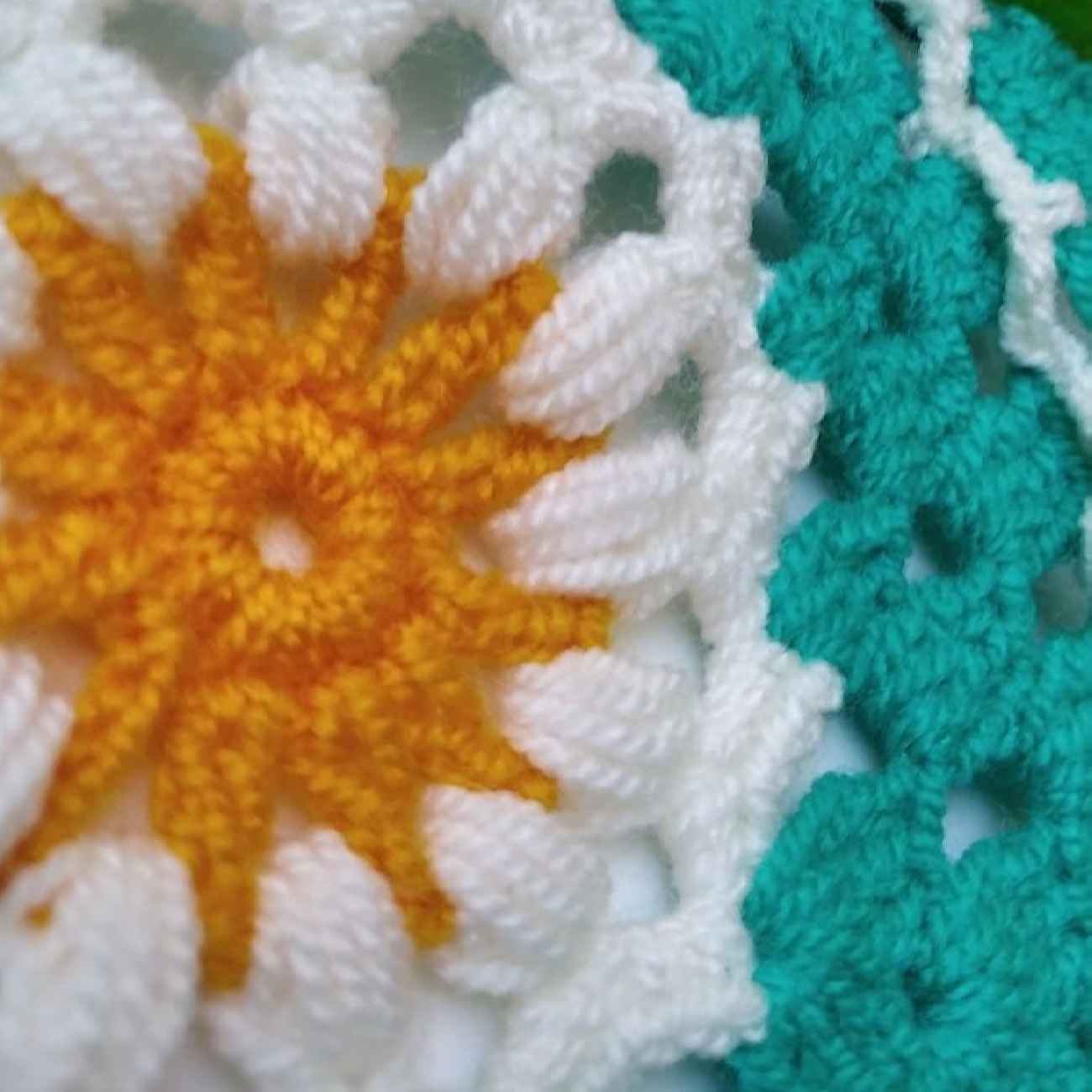Handgeweven Gehaakte Babydeken – Groen Bloem