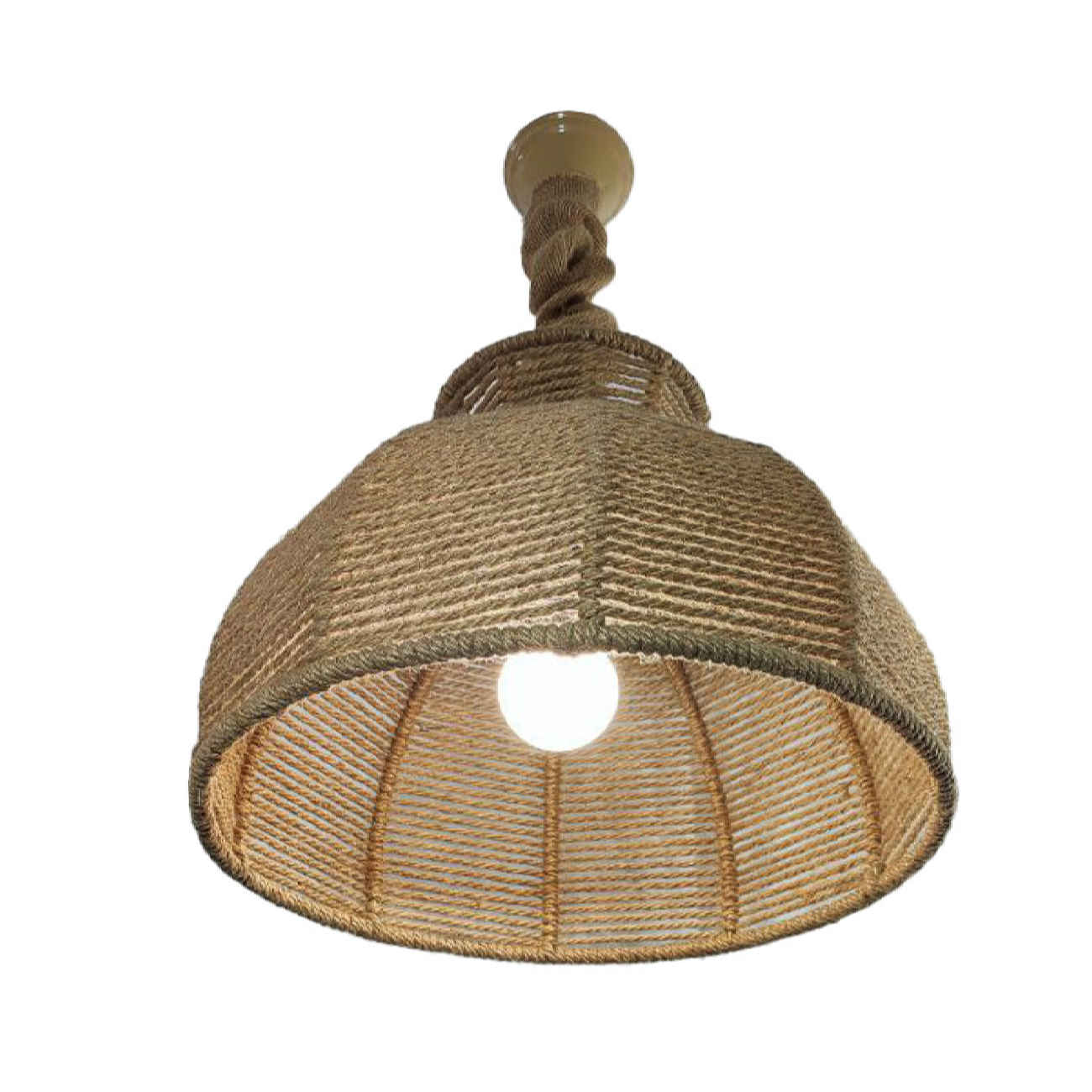 Boheemse Gevlochten Hanglamp – Kom Model