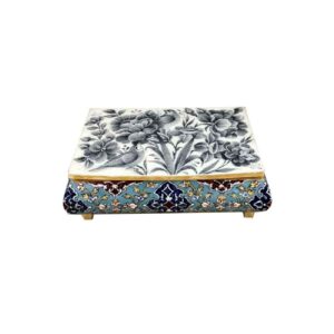 Handgemaakte Sieraden Doos van Bot met Bloem & Vogel Ontwerp