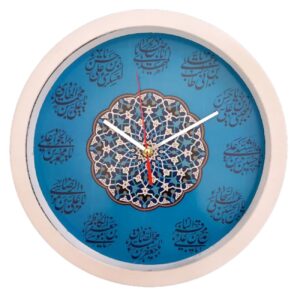 Islamitische Wandklok – Harmonie van Tijd en Geloof met Illustratie van Twaalf Imams