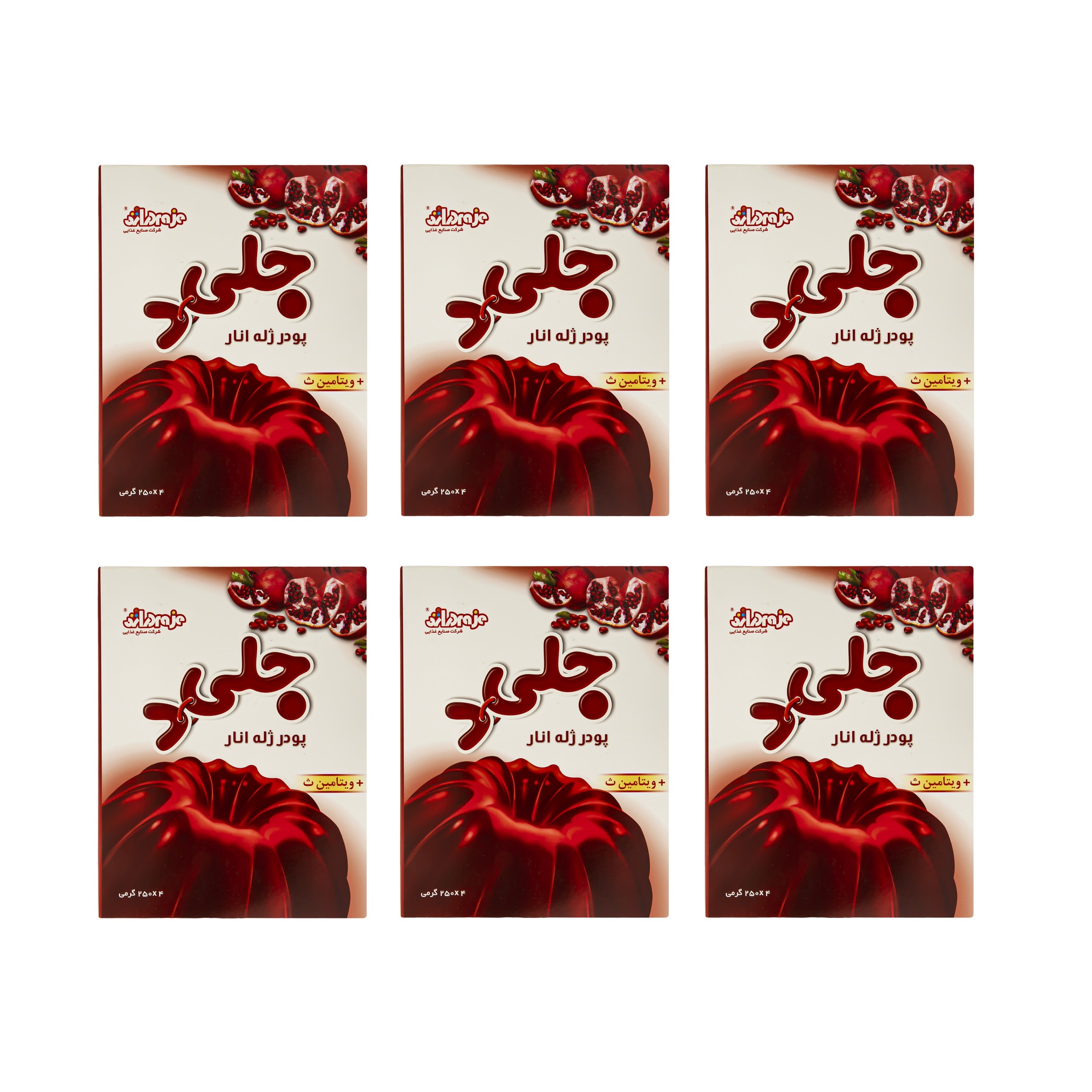 Jelid Deraje halal geassorteerde jellypoeder verpakking, 100 gr (x6)