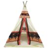 Kinderspeeltent in tipi-stijl – Crème met motieven