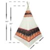 Kinderspeeltent in tipi-stijl – Crème met motieven