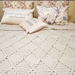 Gebreid Gehaakt Sprei – Cream Chic