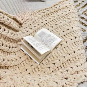 Gebreid Bankkleed – Tarwecluster Cream