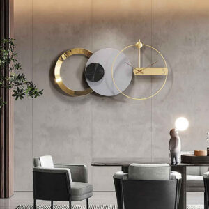 Moderne 3-Delige Wandklok – Stil Vlinder Design (Goud)