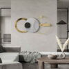 Moderne 3-Delige Wandklok – Stil Vlinder Design (Goud)