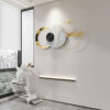 Moderne 3-Delige Wandklok – Stil Vlinder Design (Goud)