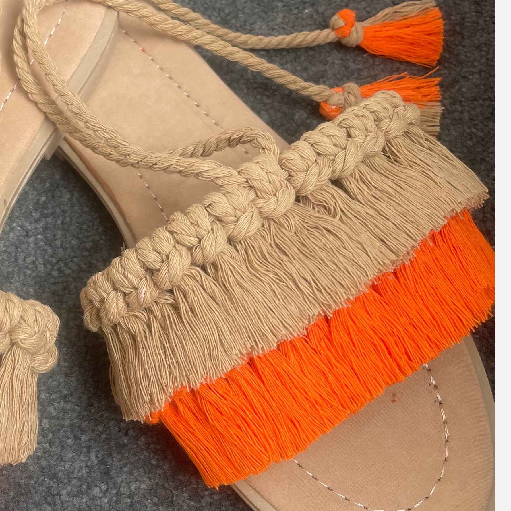 Macramé Sandalen voor Vrouwen – Trendy Handgemaakte Sandalen voor Dagelijks Gebruik
