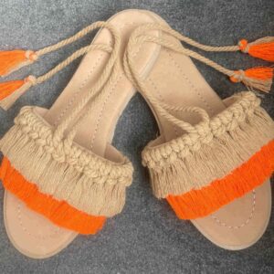 Macramé Sandalen voor Vrouwen – Trendy Handgemaakte Sandalen voor Dagelijks Gebruik
