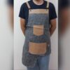Moderne Barista Schort – Grijs Kunstleer