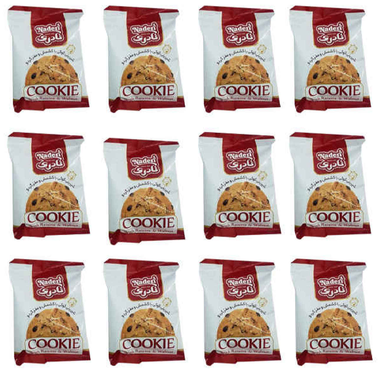 Naderi walnoot en chocolade koekje, 12 stuks (6x)