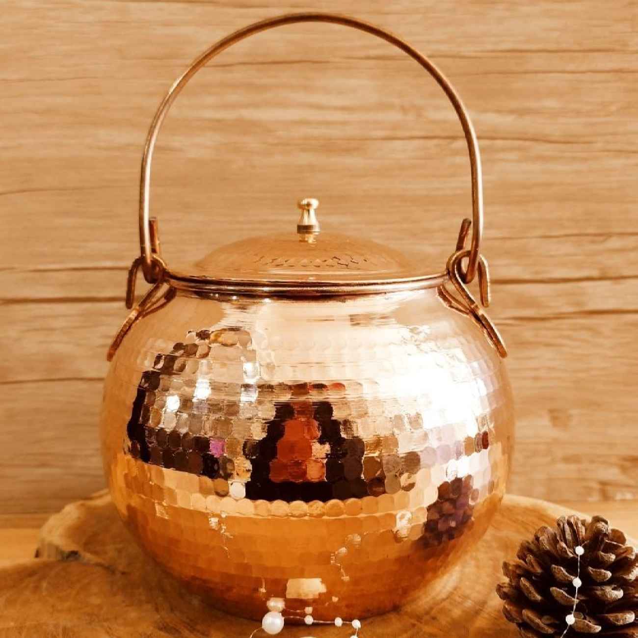 Perzische Koperen Abgoosht Pot met Deksel voor Koken, Model 9114