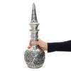 Perzische Decoratieve Koperen Fles - Zilverkleurig Gegraveerd