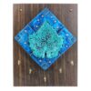 Perzische Houten Sleutelhouder - Blauw Bladontwerp Wanddecoratie