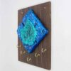 Perzische Houten Sleutelhouder - Blauw Bladontwerp Wanddecoratie
