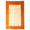 Origineel handgeknoopt Perzisch minimalistisch Gabbeh tapijt - Met rand, Oranje, Wol