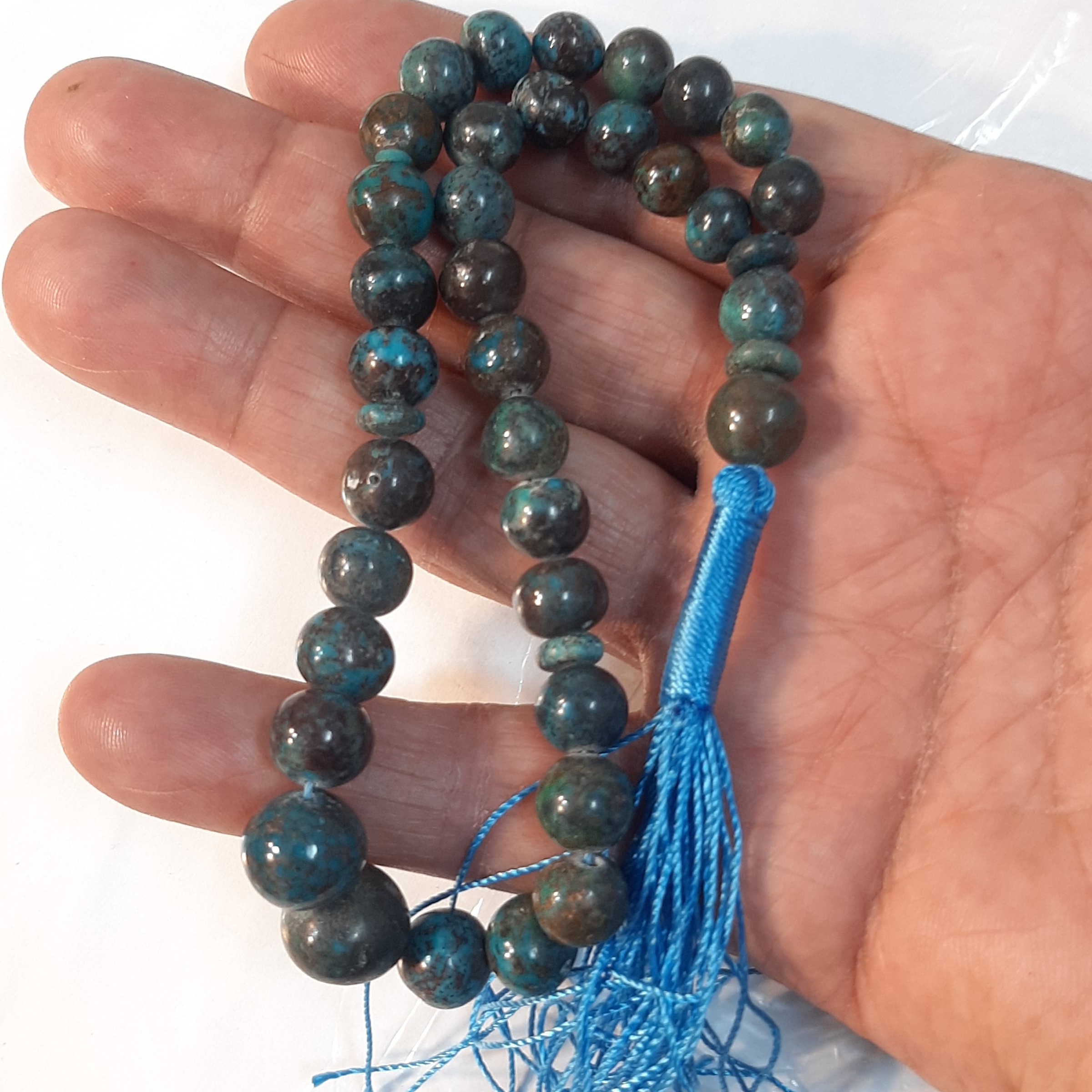 Perzische Neyshabur Turkoois Rozenkrans: 33 Kralen Tasbih
