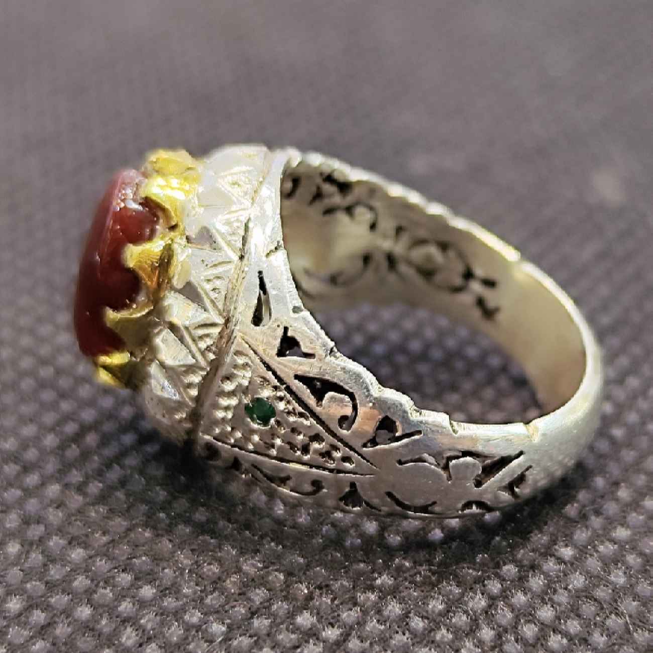 Perzische zilveren ring – voor mannen met Jemenitische agaatsteen