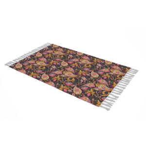 Bankkleed met Paisley Ontwerp – Zwart Fluweel