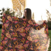 Bankkleed met Paisley Ontwerp – Zwart Fluweel