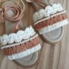 Macramé Sandalen met Bandjes – Boho Stijl met Parel Ontwerp