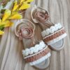 Macramé Sandalen met Bandjes – Boho Stijl met Parel Ontwerp
