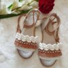 Macramé Sandalen met Bandjes – Boho Stijl met Parel Ontwerp