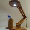 Trendy Houten Verstelbare Bureaulamp met Organizer – Perfecte Verlichting voor Thuis Kantoor & Studie