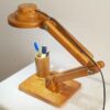 Trendy Houten Verstelbare Bureaulamp met Organizer – Perfecte Verlichting voor Thuis Kantoor & Studie