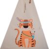 Kinder Tipi Tent met Dierenontwerp – Cream
