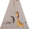 Kinder Tipi Tent met Dierenontwerp – Cream