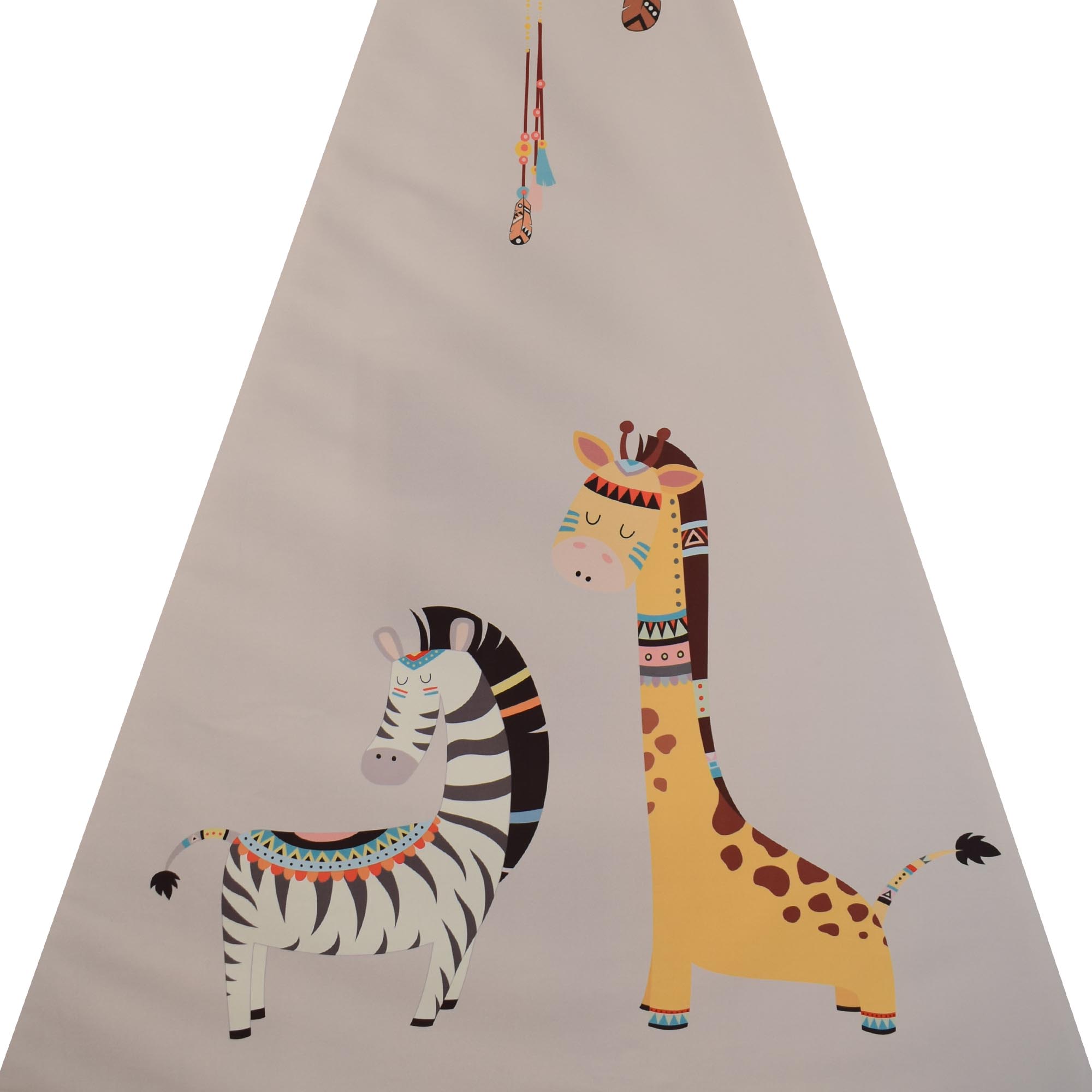 Kinder Tipi Tent met Dierenontwerp – Cream