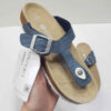 Leren Teenslipper voor Dames – Navy Blauw