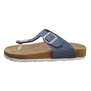 Leren Teenslipper voor Dames – Navy Blauw