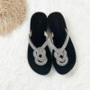 Duurzame Dames Teenslippers – Zwart Textiel