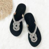 Duurzame Dames Teenslippers – Zwart Textiel